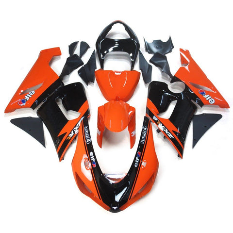 Fairing kit for a Kawasaki ZX6R 636 (2005-2006) Orange & Black Elf