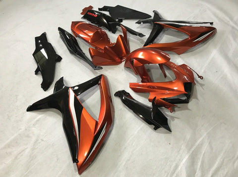 Suzuki GSXR600 (2008-2010) Orange, Black & Silver Fairings