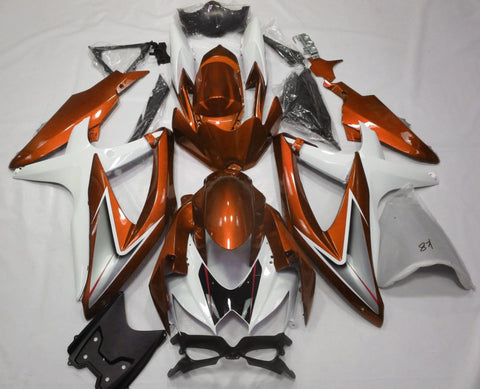 Suzuki GSXR600 (2008-2010) Orange, White, Silver & Black Fairings