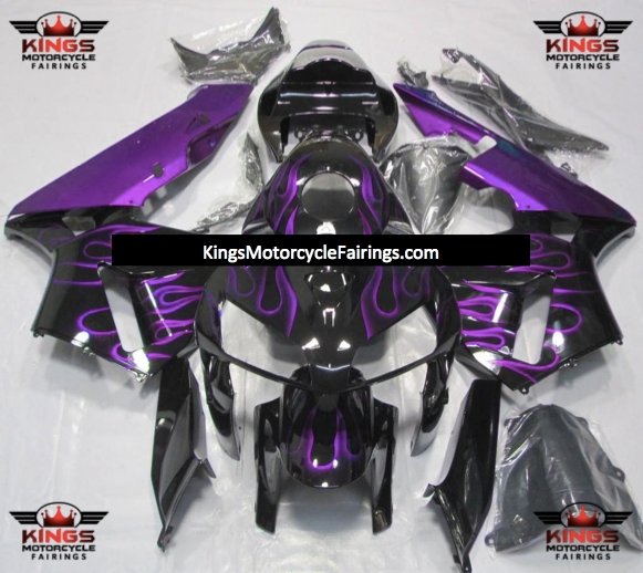 Honda CBR600RR (2005-2006) Black & Purple Flame Fairings