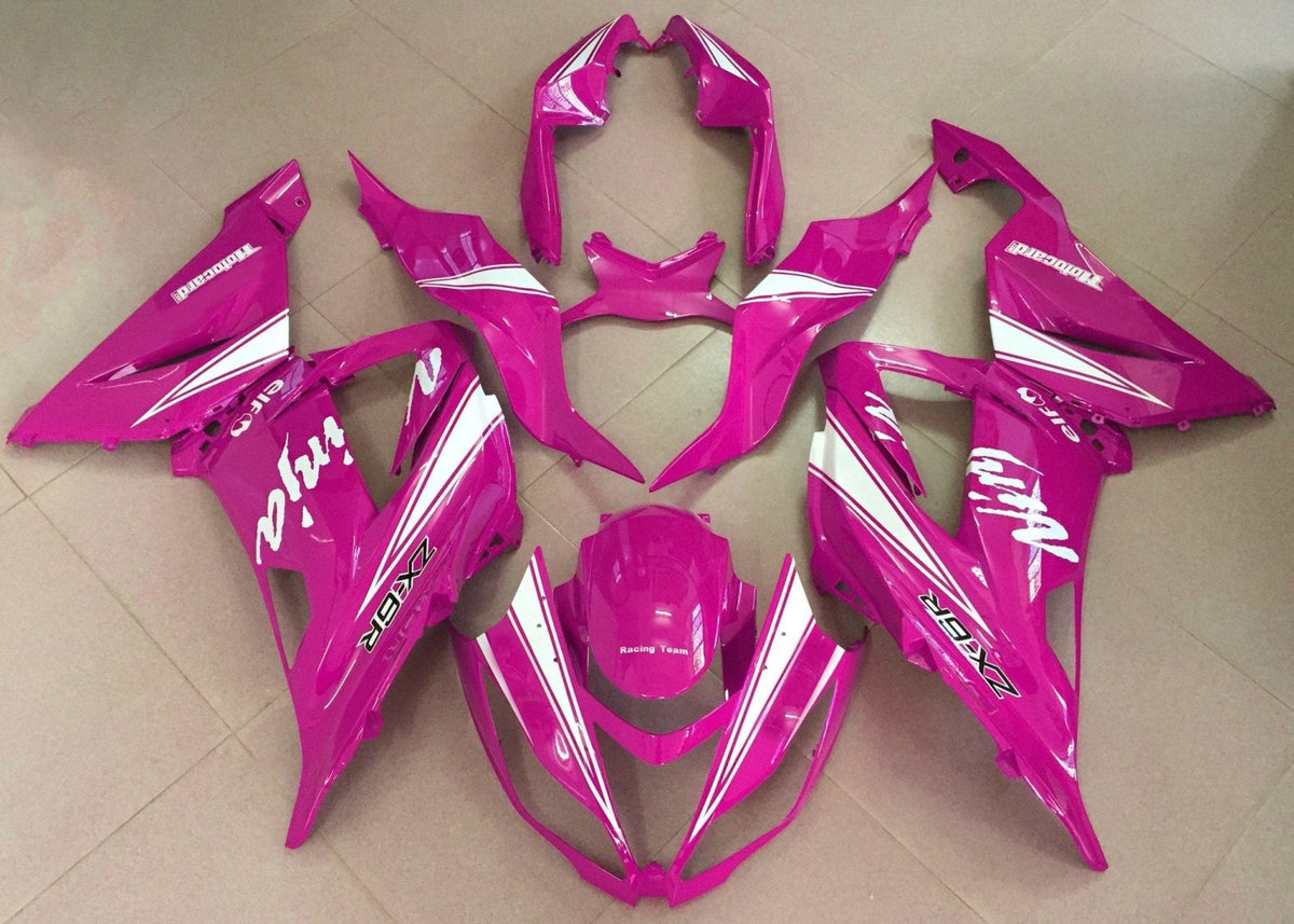 Fairing kit for a Kawasaki ZX6R 636 (2013-2018) Pink & White