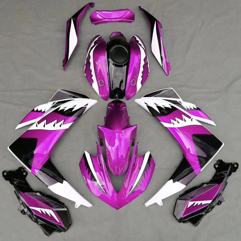 Yamaha YZF-R3 (2015-2018) Pink, Black & White Shark Teeth Fairings