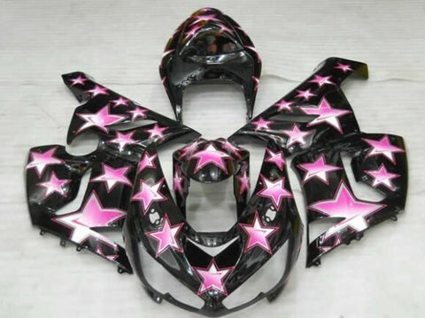 Fairing kit for a Kawasaki ZX6R 636 (2005-2006) Black & Pink Star