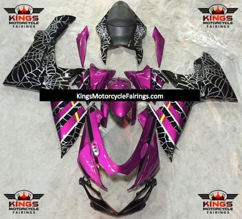 Suzuki GSXR750 (2011-2023) Pink, Black & Silver Spider Web Fairings