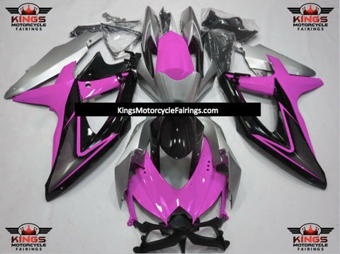 Suzuki GSXR600 (2008-2010) Pink, Silver & Black Fairings