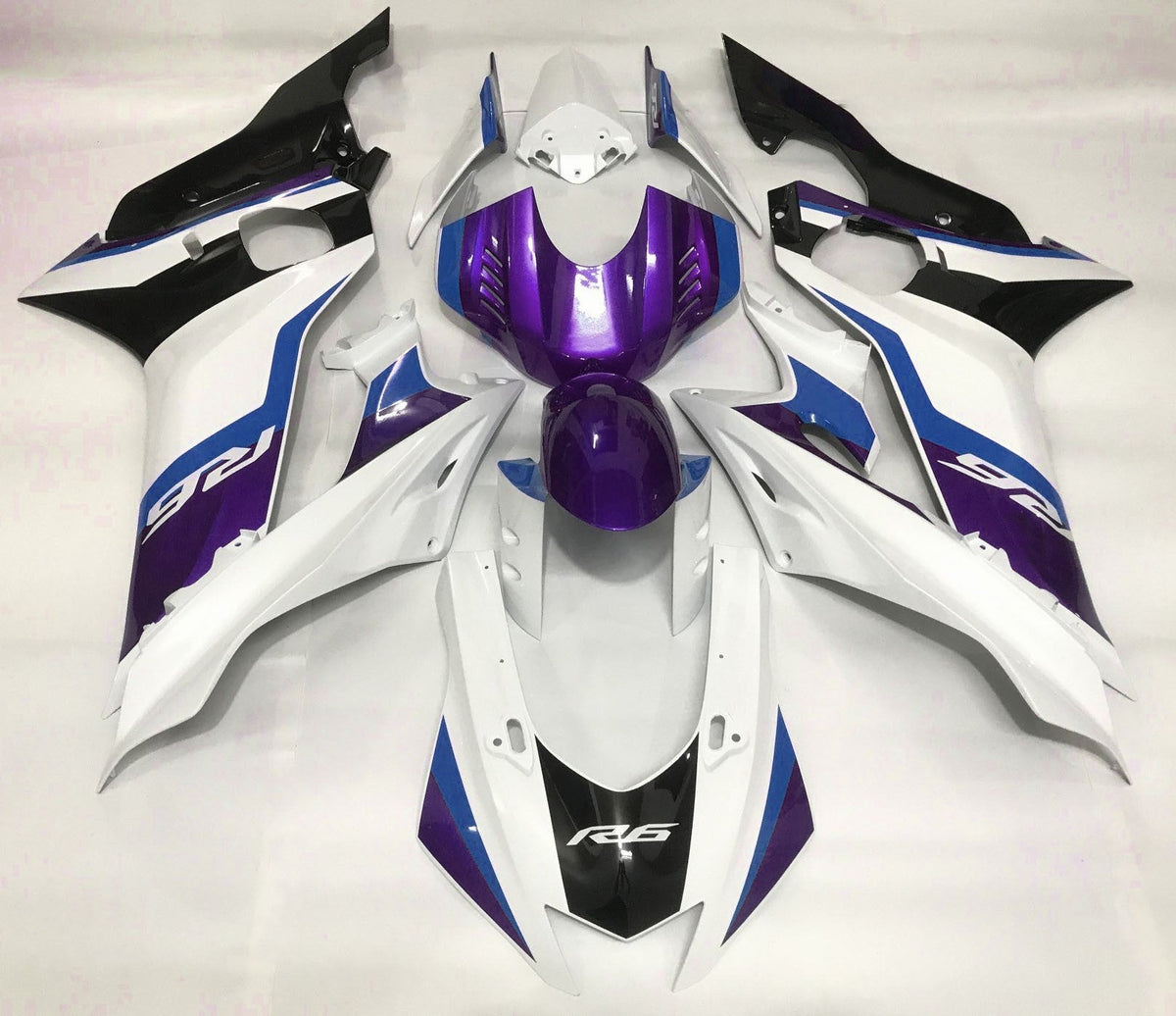 YAMAHA YZF-R6 (2017-2020) White, Purple, Blue & Black Fairings