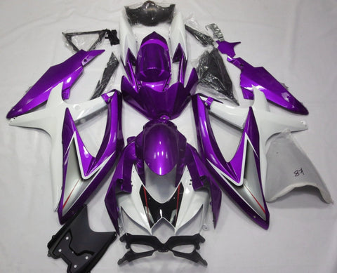 Suzuki GSXR600 (2008-2010) Purple, White & Silver Fairings