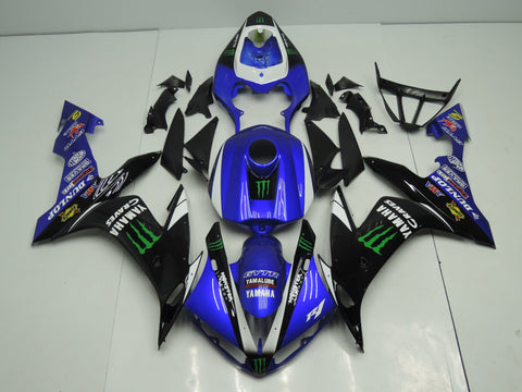 Yamaha YZF-R1 (2004-2006) Blue, Black, & White Monster Energy Fairings