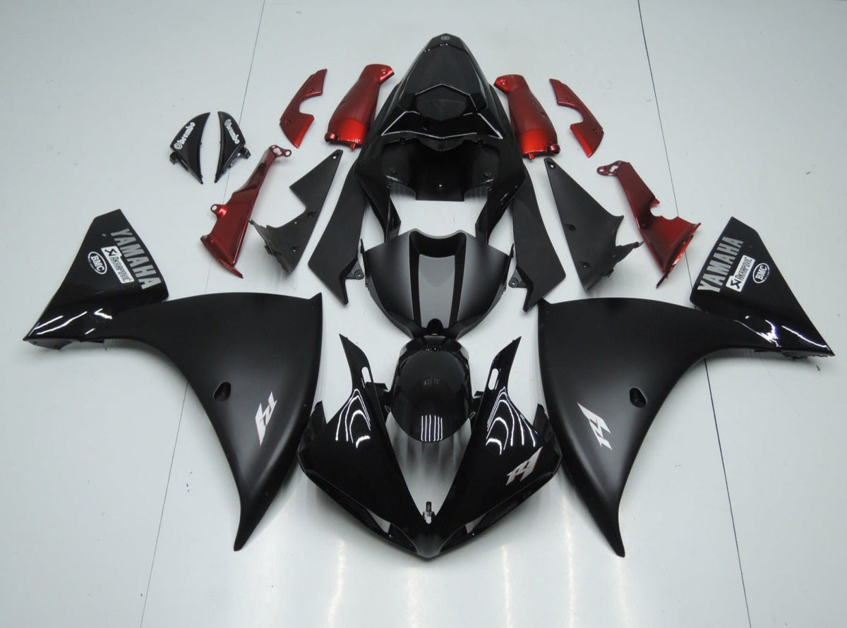 Yamaha YZF-R1 (2009-2011) Matte Black, Gloss Black & Red Fairings