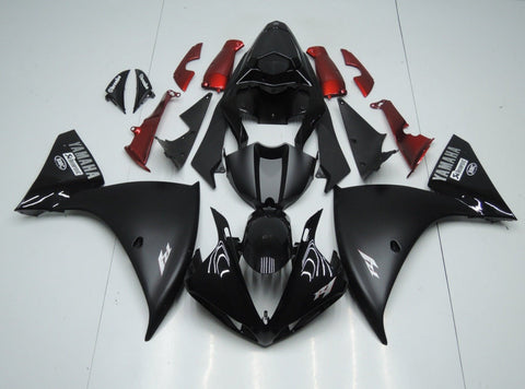 Yamaha YZF-R1 (2009-2011) Matte Black, Gloss Black & Red Fairings