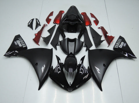 Yamaha YZF-R1 (2009-2011) Matte Black, Gloss Black & Red Fairings