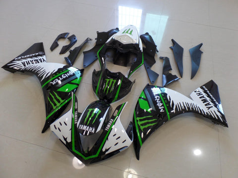 Yamaha YZF-R1 (2009-2011) Black, White & Green Monster Fairings