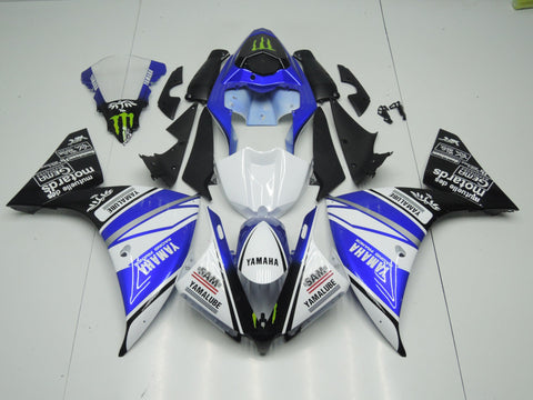 Yamaha YZF-R1 (2012-2014) White, Blue, Black & Silver Yamalube Fairings