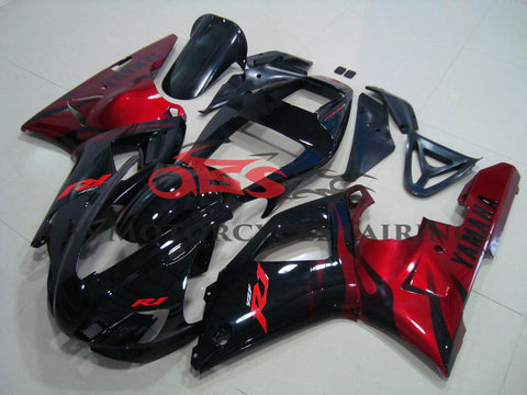 Yamaha YZF-R1 (1998-1999) Black & Candy Apple Red Flame Fairings