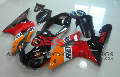 Yamaha YZF-R1 (1998-1999) Black, Orange & Red Repsol Fairings