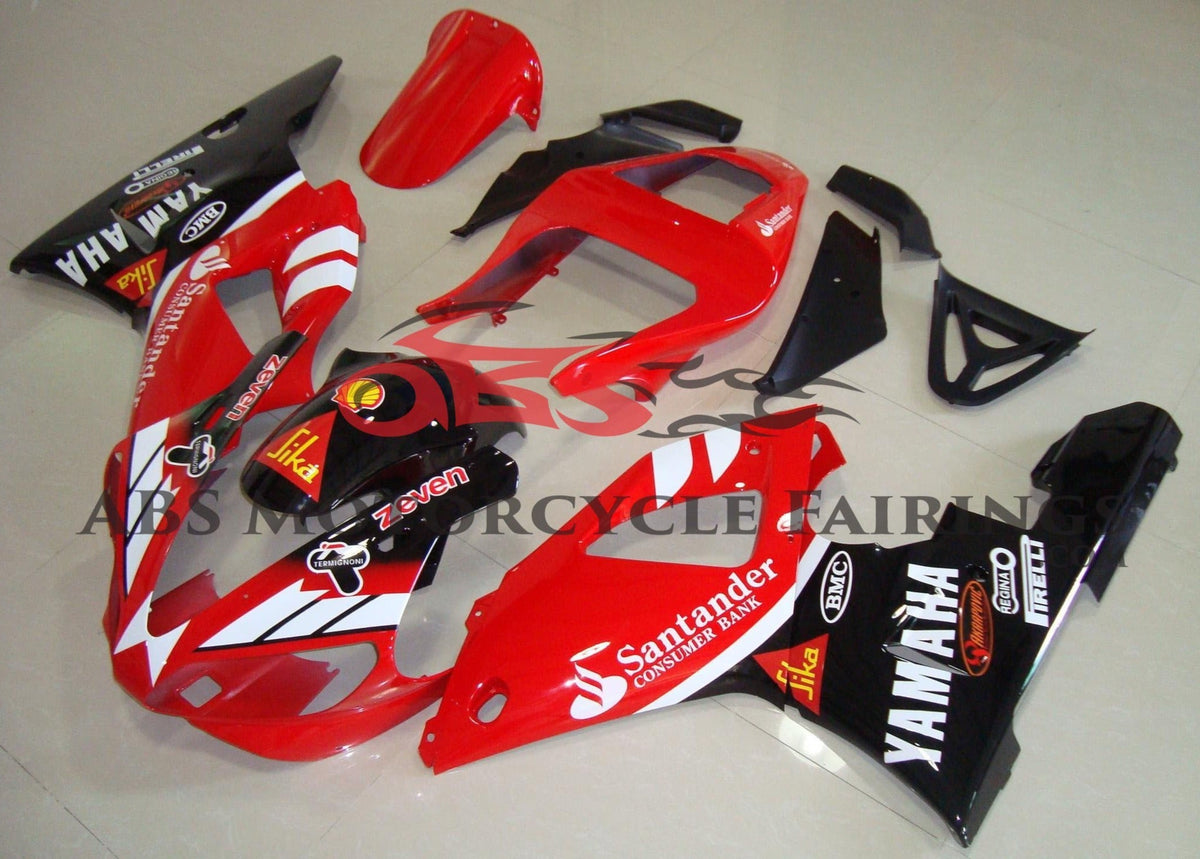 Yamaha YZF-R1 (2000-2001) Red, Black & White Santander Fairings