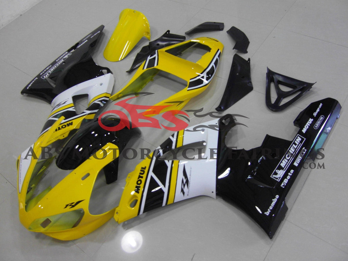 Yamaha YZF-R1 (2000-2001) Yellow, Black and White Fairings