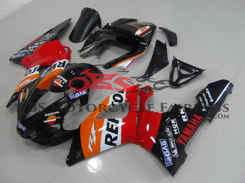 Yamaha YZF-R1 (2000-2001) Orange, Red & Black Repsol Fairings