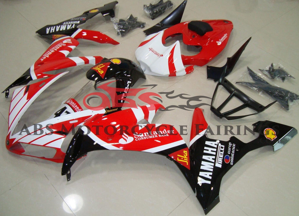 Yamaha YZF-R1 (2004-2006) White, Red & Black Santander Fairings