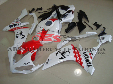 Yamaha YZF-R1 (2007-2008) White & Red Scorpion Abarth Fairings