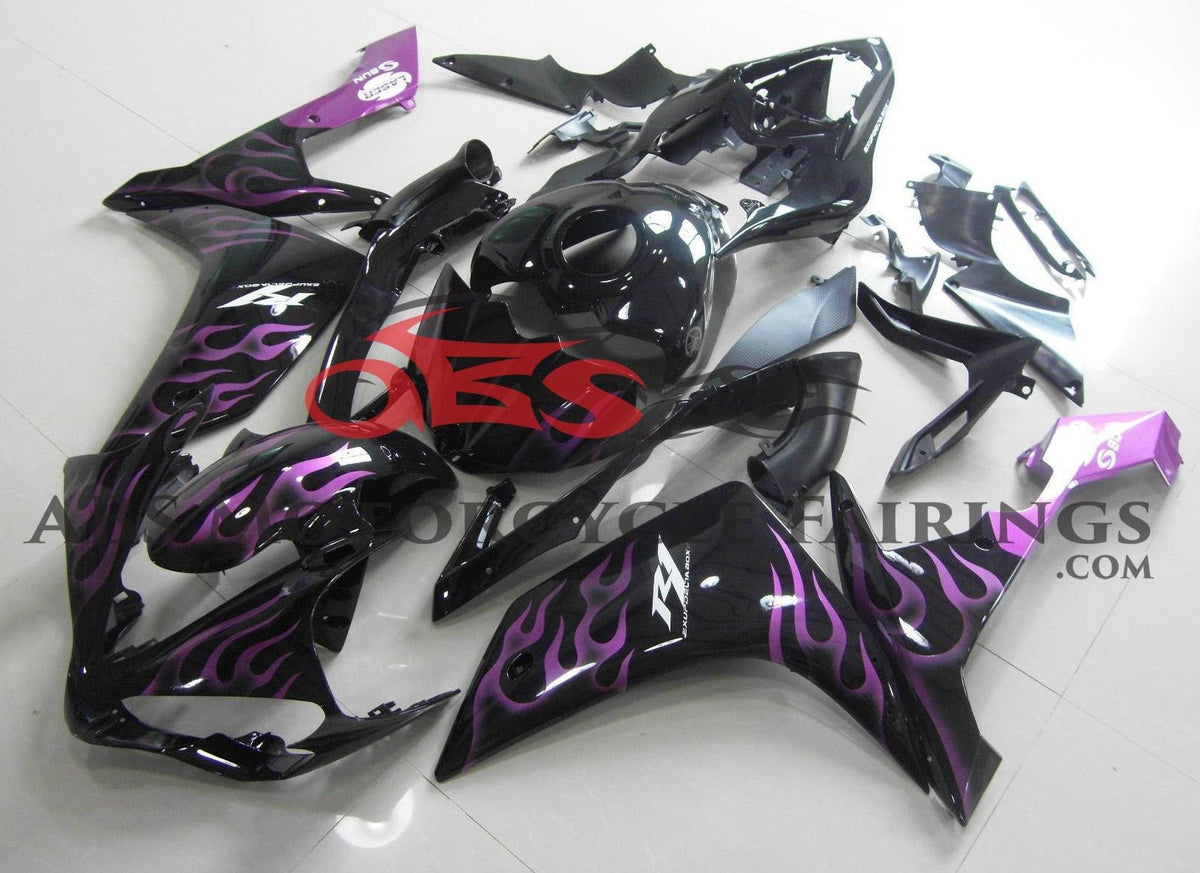 Yamaha YZF-R1 (2007-2008) Black & Purple Flame Fairings