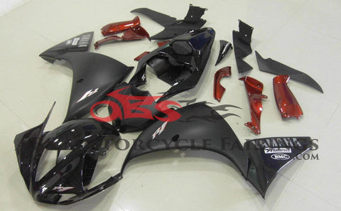 Yamaha YZF-R1 (2012-2014) Black, Matte Black & Candy Apple Red Fairings