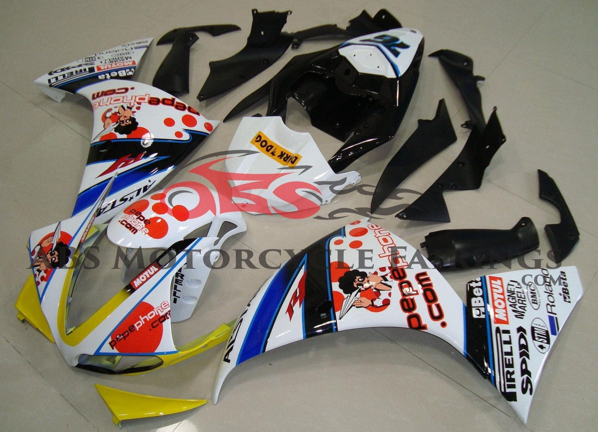 Yamaha YZF-R1 (2012-2014) White & Red Pepe Phone Fairings