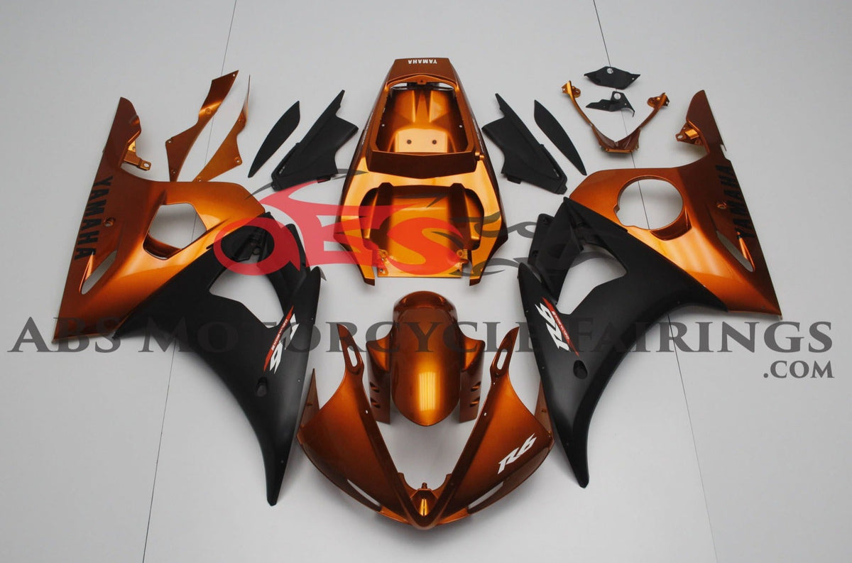 Yamaha YZF-R6 (2003-2004) Rust Orange & Matte Black Fairings