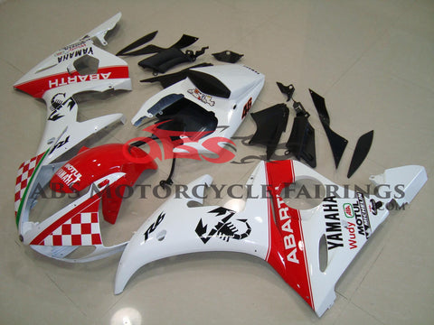 Yamaha YZF-R6 (2003-2004) White & Red Abarth Scorpion Fairings