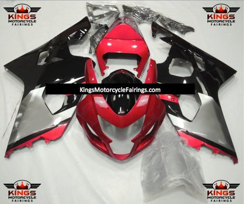 Suzuki GSXR750 (2004-2005) Red, Black & Silver Fairings