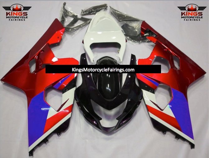 Suzuki GSXR750 (2004-2005) Red, Black, White & Blue Fairings