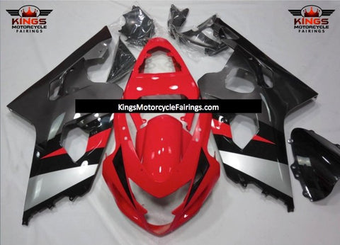 Suzuki GSXR750 (2004-2005) Red, Gray, Black & Silver Fairings