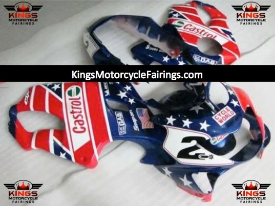 Honda CBR600F4 (1999-2000) Red, White & Blue Star Fairings