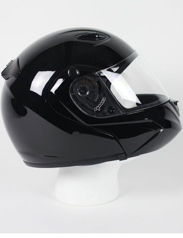 Double Retractable Visor Modular Gloss Black Kings Motorcycle Helmet - RF18BG