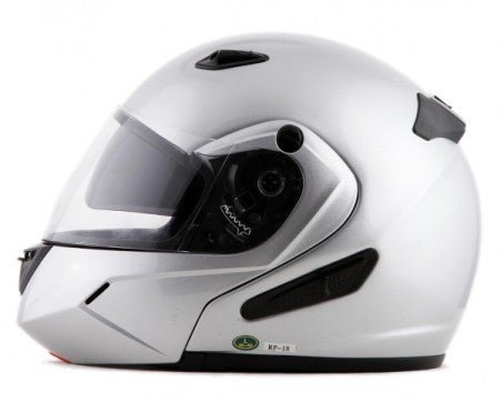 Double Retractable Visor Modular Silver Kings Motorcycle Helmet - RF18BG