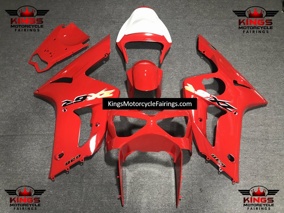 Fairing kit for a Kawasaki ZX6R 636 (2003-2004) Red, Black, Yellow & White