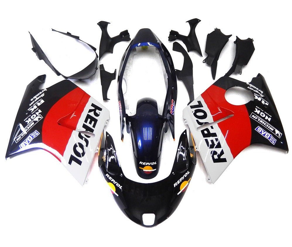 HONDA CBR1100XX Super Blackbird (1996-2007) Black, Red & White Repsol Fairings