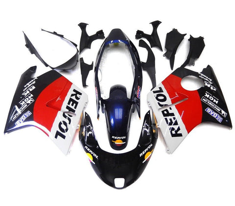 HONDA CBR1100XX Super Blackbird (1996-2007) Black, Red & White Repsol Fairings