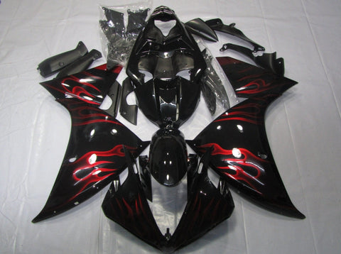 Yamaha YZF-R1 (2012-2014) Black & Red Flame Fairings