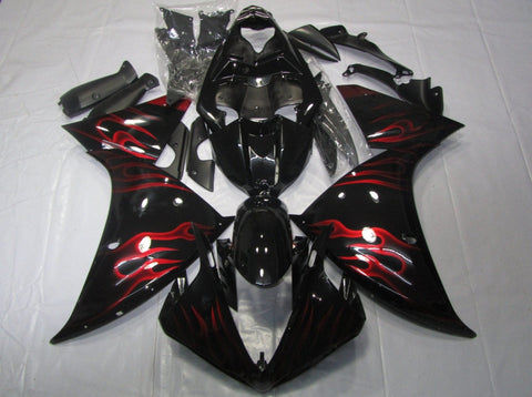 Yamaha YZF-R1 (2009-2011) Black & Red Flame Fairings