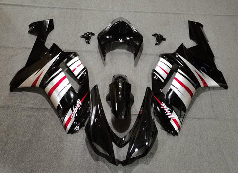 Fairing kit for a Kawasaki Ninja ZX6R 636 (2007-2008) Black, Silver & Red