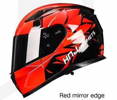 Red & Black Edge HNJ Motorcycle Helmet