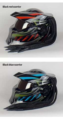 Black Predator HNJ Motorcycle Helmet