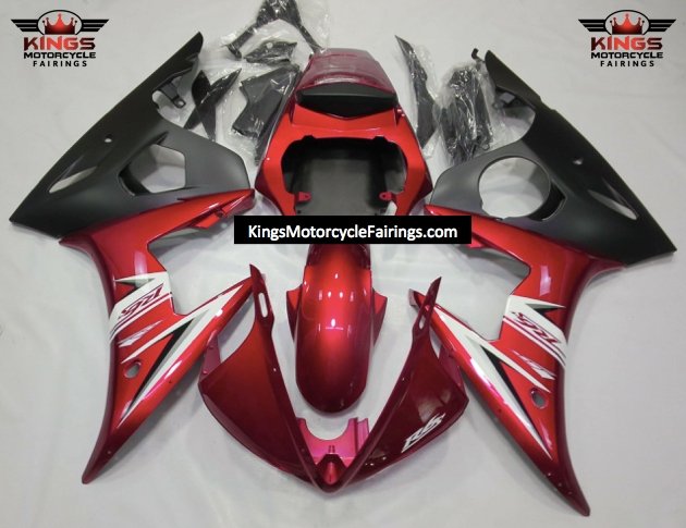 Yamaha YZF-R6 (2003-2004) Red, Matte Black, White & Silver Fairings