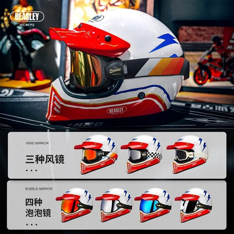 White Beasley Motorcycle Helmet