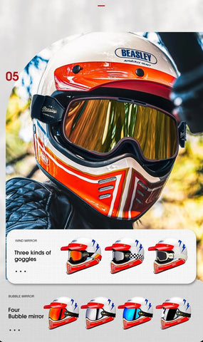 White Beasley Motorcycle Helmet