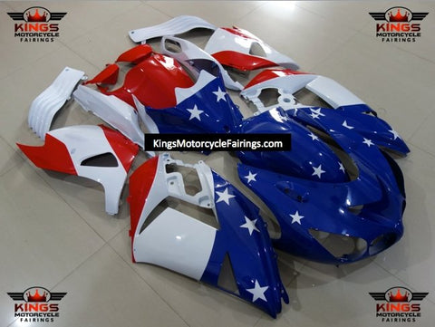 Fairing kit for a Kawasaki Ninja ZX14R (2006-2011) Red, White & Blue American Flag