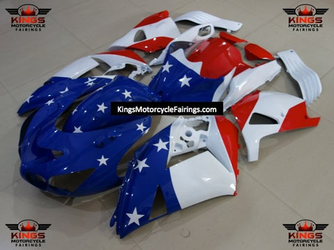 Fairing kit for a Kawasaki Ninja ZX14R (2006-2011) Red, White & Blue American Flag