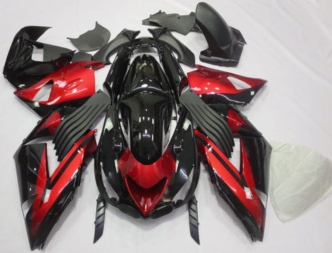 Fairing kit for a Kawasaki Ninja ZX14R (2006-2011) Black & Red