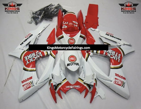 Suzuki GSXR750 (2006-2007) Red & White Lucky Strike Fairings